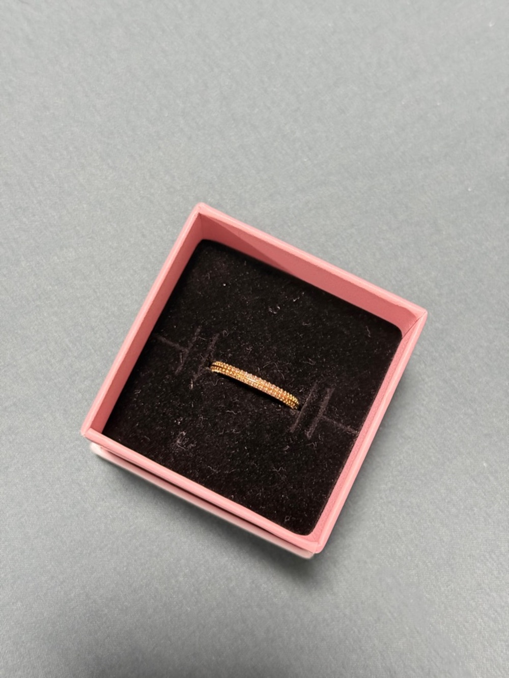 Pandora Gold-Tone Sparkle Band Ring | Dainty Stackable